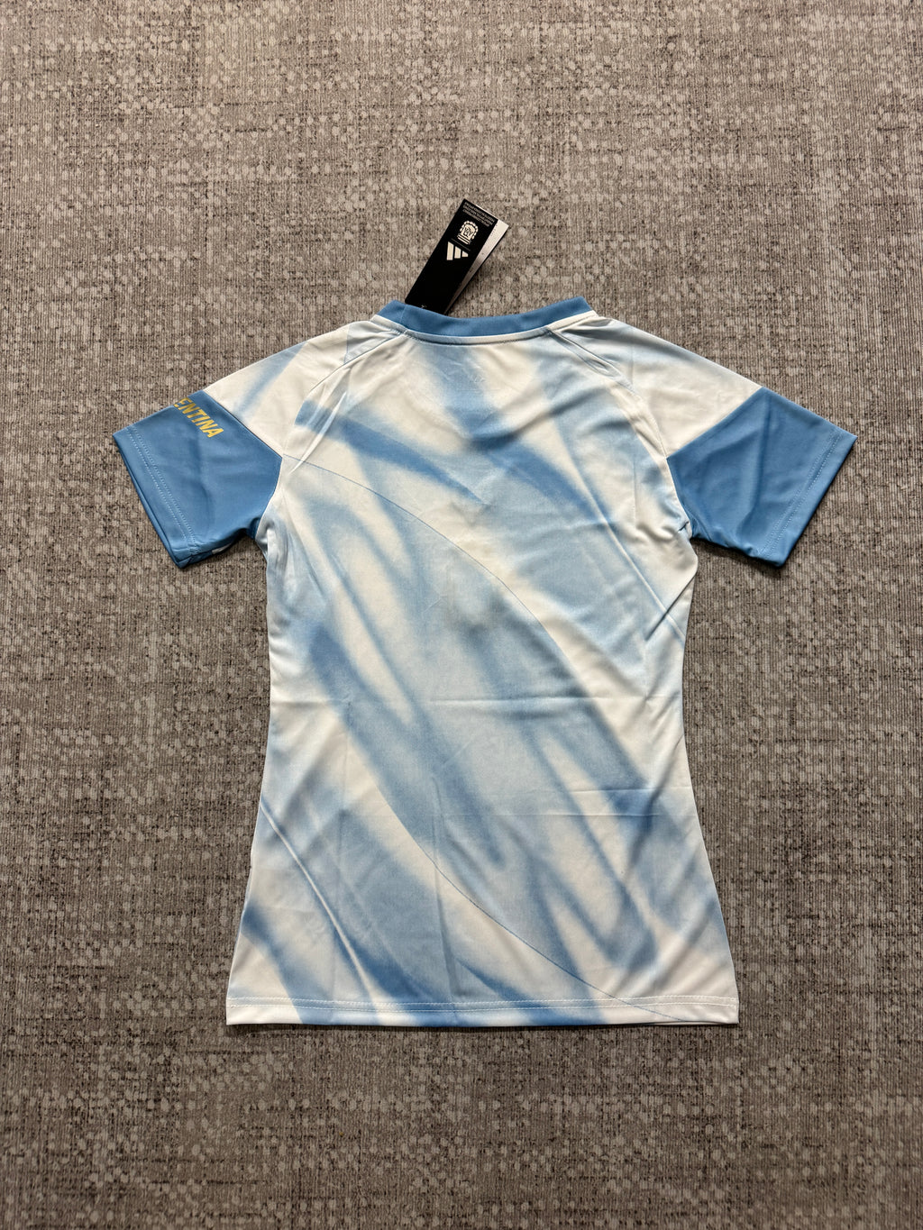 Maillot Argentine femme blanc et bleu — vue de dos