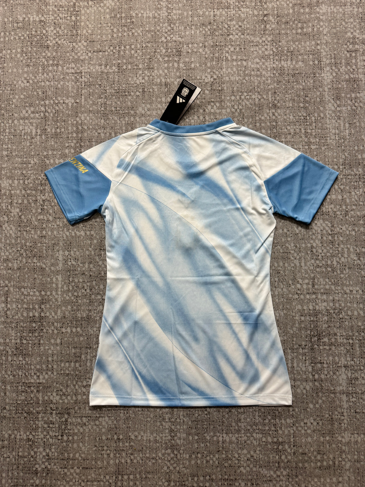 Maillot Argentine femme blanc et bleu — vue de dos
