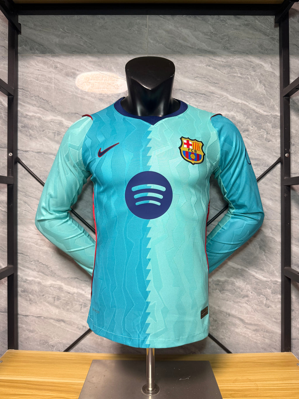 Barcelona 2026/27 Aqua Third Long-Sleeve Shirt — Player Version — photo 1