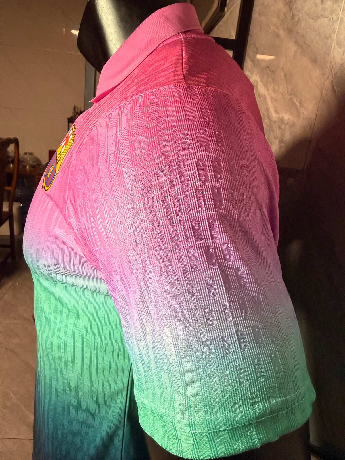 Barcelona 2026/27 Pink Teal Navy Gradient Polo Shirt — Player Version — photo 8