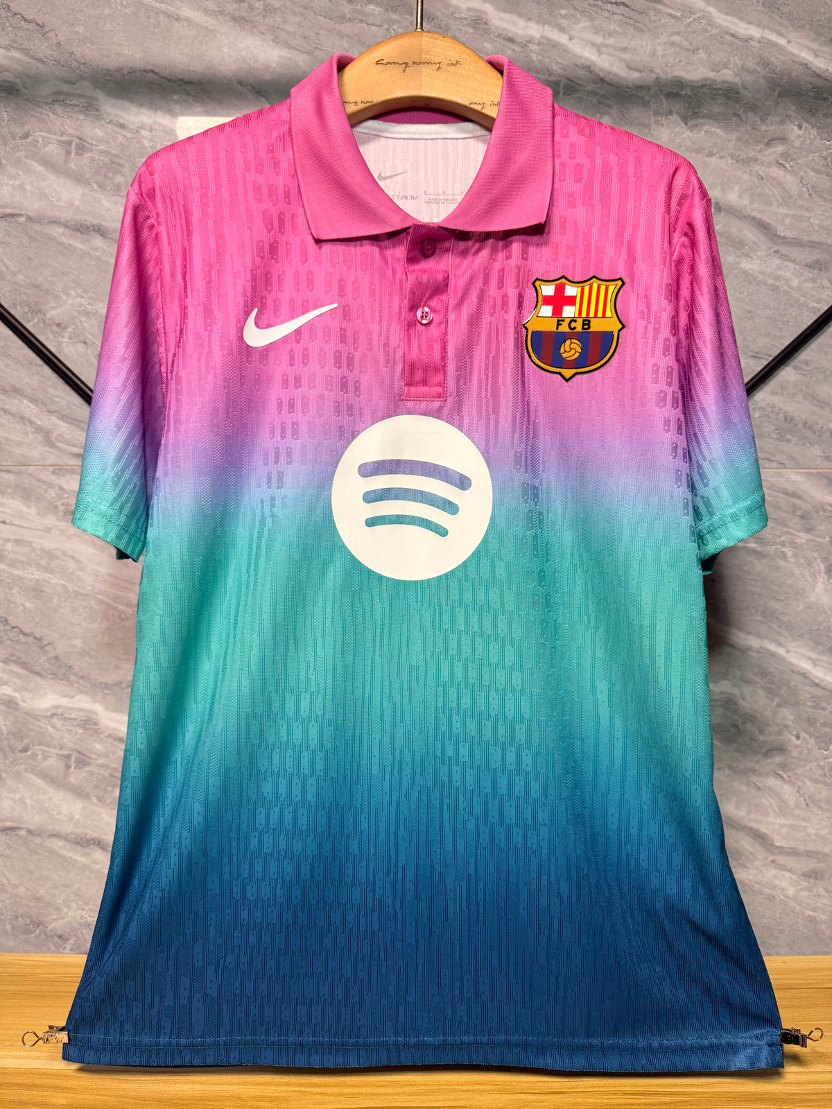 Barcelona 2026/27 Pink Teal Navy Gradient Polo Shirt — Player Version — photo 10