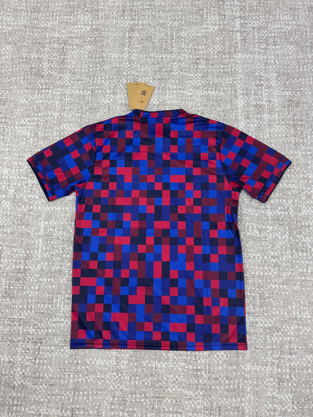 Barcelona 2026/27 Red and Blue Checkered Training Shirt — photo 3