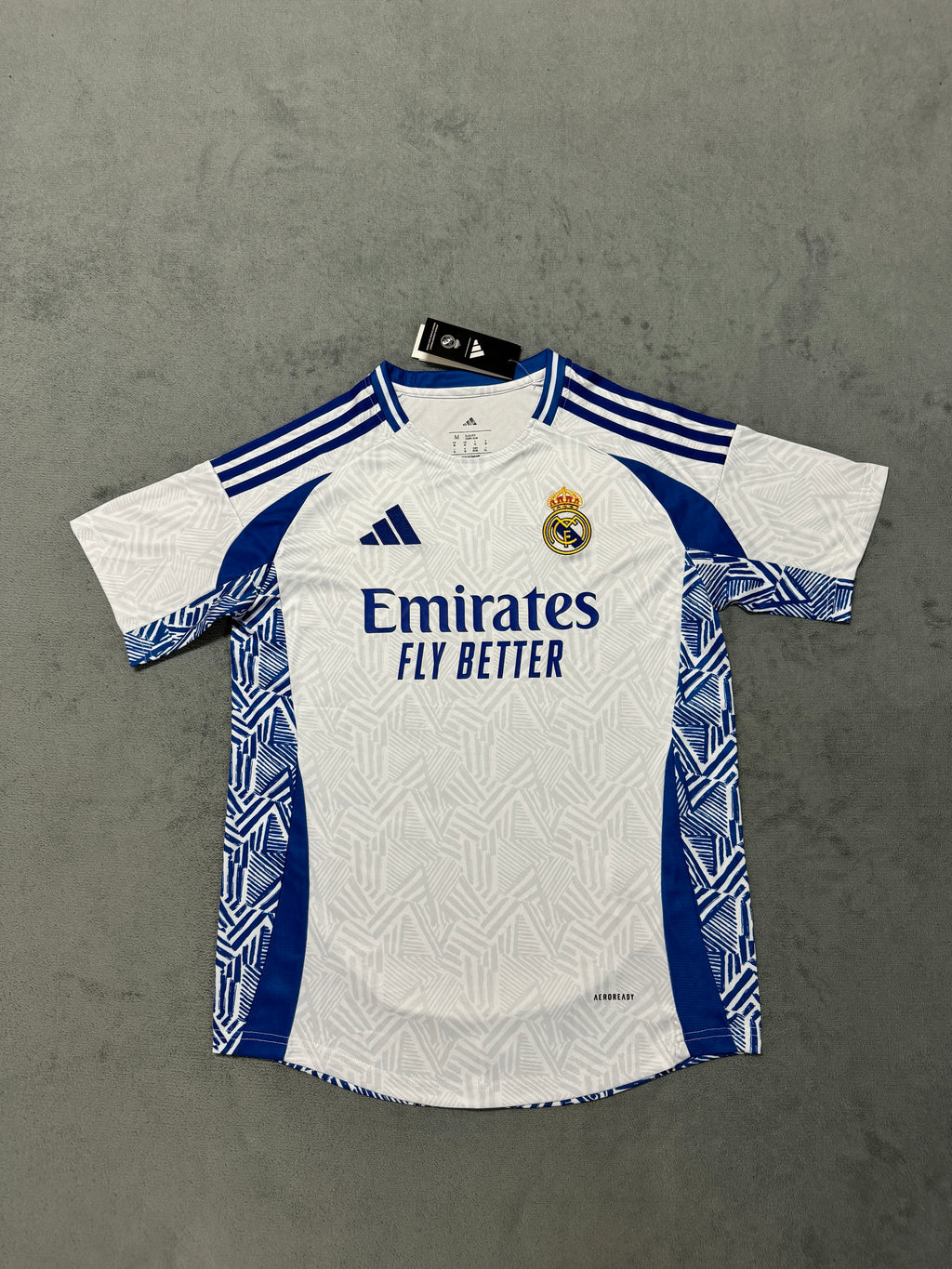 Real Madrid 2025/26 White and Blue Pre-Match Shirt — photo 1
