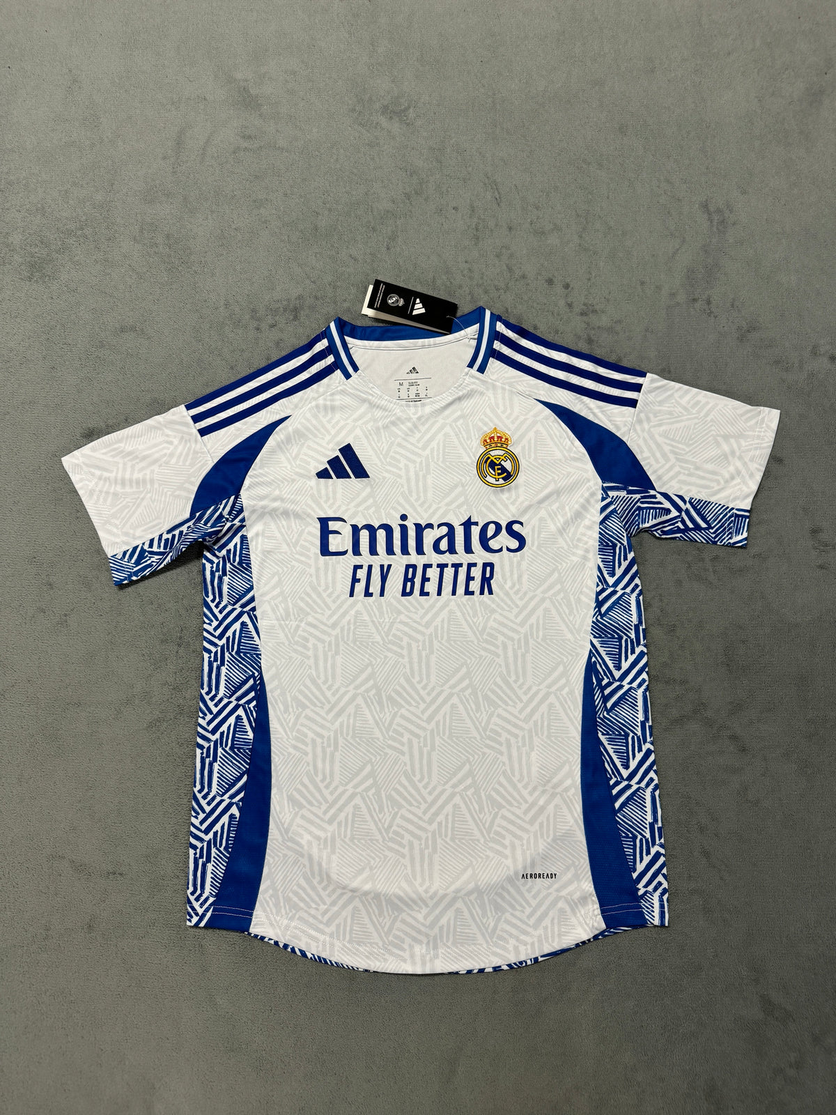 Real Madrid 2025/26 White and Blue Pre-Match Shirt — photo 1