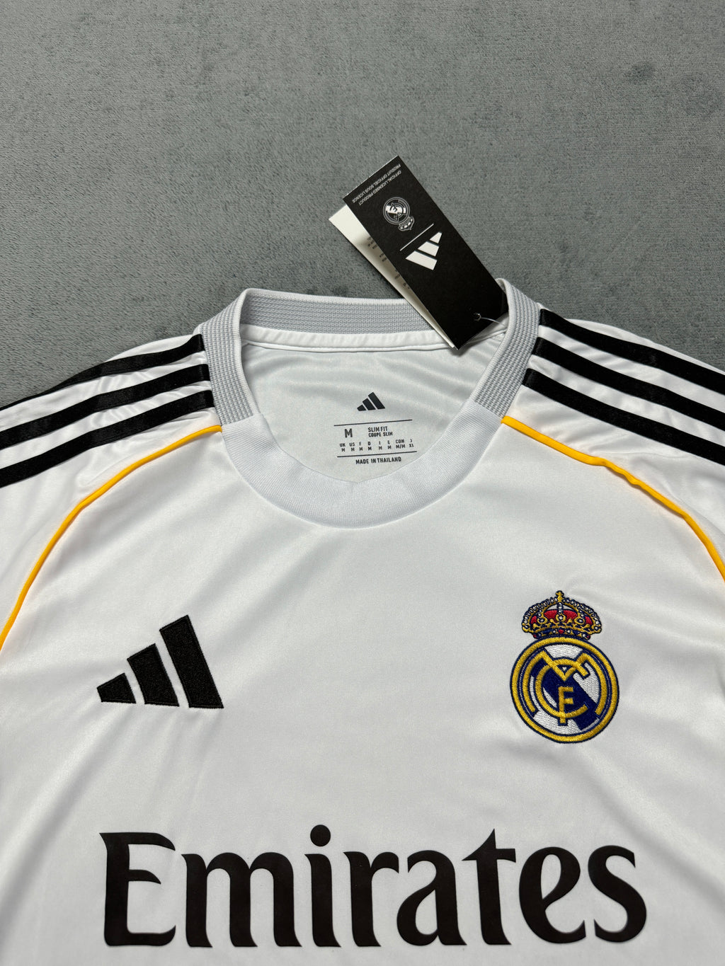 Real Madrid Home Shirt — White and Yellow Fan Version — photo 3